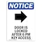 Signmission OSHA Sign, 10" H, Rigid Plastic, Door Is Locked After Sign With Symbol, Portrait, V-11487 OS-NS-P-710-V-11487 - alternate 1